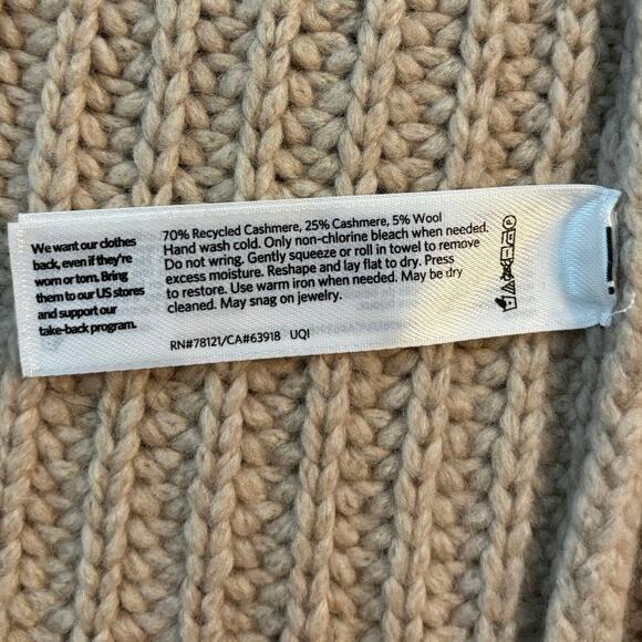 Eileen Fisher Size M Cardigan Sweater Cashmere Wool Chunky Knit Open Front - Picture 4 of 4